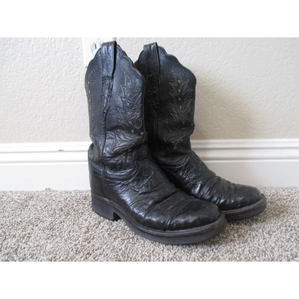 Lucchese 2000 ostritch boots Black *read Description